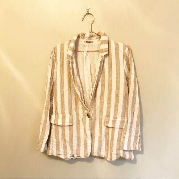 Gimmicks by BKE striped linen blend blazer size large - Picture 2 of 7